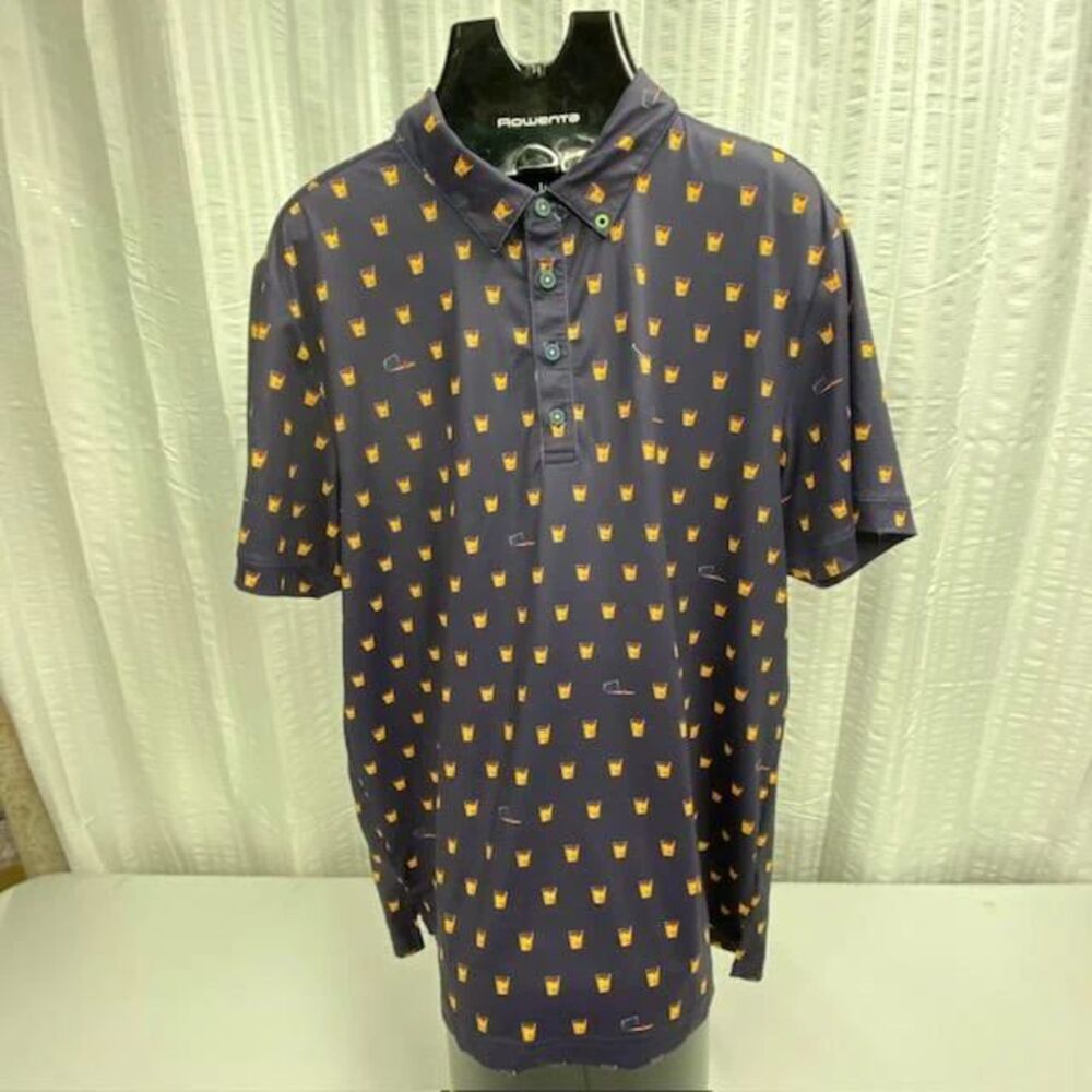 William Murray Golf Polo Mens L Bill Murray Cocktail Drinks Performance Shirt(28